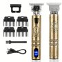 Hair Clipper Beard Trimmer For Men Electric Cordless Hair Clipper With LCD Screen Precise T-Blade Trimmer USB Rechargeable Grooming Kit Electric Shaver Hair Clipper