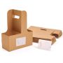 2CUP Kraft Drink Carrier Takeaway Coffee Cardboard Tray Sticker 25PIECE