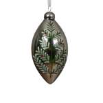 Glass Bauble 8CM Teardrop Shape - Silver