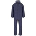 Light Hurricane Rubberised Polyester pvc Rainsuit Navy