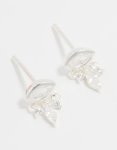 Sterling Silver Cubic Zirconia Evil Eye Drop Stud Earrings