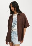 Cotton On Haven Short Sleeve Shirt - Chocolate