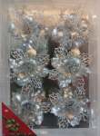 Plastic Flower On Clip 9CM Set Of 6 - Silver With Lace Effect