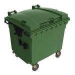 Wheelie Bin Plastic 4 Wheel 1100L Green Wheelie Bin 1100L-GREEN