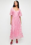 Volume Sleeve Statement Maxi Dress - Pink