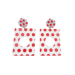 Red & White Polka Dot Acrylic Earrings - Red & White Acrylic