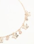 Goldair Gold Diamante Butterfly Drop Charm Necklace