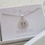 K15 - Stunning Initial Letter Necklace On Personalized Card Silver Cz Stainless Steel - I