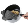 Rigorize Clip On Strainer Silicone For All Pots And Pans Pasta Strainer Clip On Food Strainer For Meat Vegetables Fruit Silicone Kitchen Colander Tool