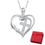 Elegant Christian Cross Heart Infinity Pendant Necklace - FDJH1