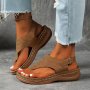 Women's Comfort Flats Sandals Summer Shoes Casual Thong Flip Flops Adjustable Buckle Non-Slip Sole