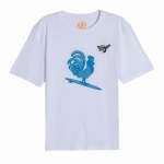 Mens Surfing Cockerel Tee - White XL