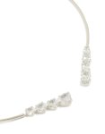 Silver Cubic Zirconia Open Front Torque Necklace