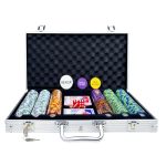 Aibetomg Poker Chips With Numbers 300PCS Clay Poker Chips Set With Aluminum Travel Case 14 Gram Casino Poker Set For Texas Holde