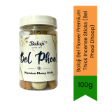 Bel Flower Premium Thick Incense Sticks Bel Phool Dhoop 100G Jar Pack - Perfect For Prayer & Home Fragrance Sweet Floral Aroma