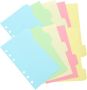 A6 10PCS Colorful 6-HOLE Index Dividers With Tabs Detachable Binder Paper
