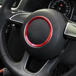 Car Auto Steering Wheel Ring Cover Trim Sticker Decoration For Audi A4L A3 A5 2017-2019 Red