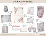 Cot Duvet Bedding Floral Little Miracle White Peoni Set