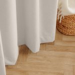 Chevron Ultra Blockout Taped Unlined Curtain Ivory - Longer Length 270CM W X 250CM L