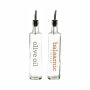 Round Olive Oil & Balsamic Bottles With Pourers Printed 500ML - 2 Pack