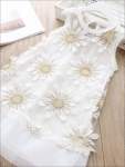 Short White Dress With 3D Flowers