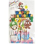 Mario Happy Birthday Cake Topper Cardboard Set