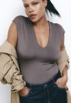 Cap-sleeved Jersey Body - Grey