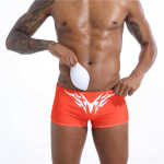 Orange Boxerwith Tribal Print And Rainbow Flag