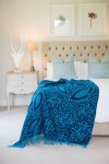 My Africa Shweshwe Throw Navy & Aquamarine