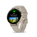 Garmin Venu 3S: Soft Gold Stainless Steel Bezel French Grey Case And Silicone Band