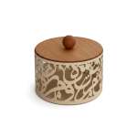 Calligraphy Design 15CM Wooden Dessert Server Cream