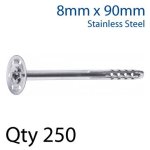 Metal Insulation Fixing 8X90MM Stainless Steel X250-BOX