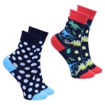 Kids Socks 2-PACK Size 9-12 Dino's