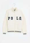 Polo Girls Ava Knitted Zip Thru Jacket - White