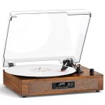 Vinyl Record Player Vintage Turntable With Built-in Stereo Speakers Bluetooth USB Recording & Playback 3-SPEED Belt Drive Turnta