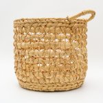Water Hyacinth STORAGE BASKET With Handles - Medium