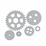 Chipboard Gears Set 6'S