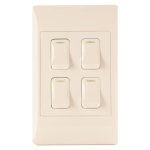 Waco Wall Switch 4-LEVER 1-WAY White 8CM X 13CM