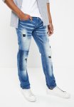 Ben Sherman Rip & Repair Denim Jeans - Lt Blue
