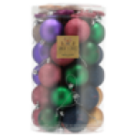 Multicolour In Tube Christmas Balls & Stars 50 Piece