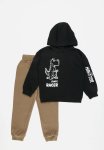 PoP Candy Hoodies & Cargo Pants Set-black & Beige