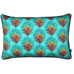 Coral Bright Outdoor Scatter Cover With Blazer Piping