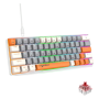 - Colorful Backlit Keyboard With Red Axis Mechanical Switches - Grey