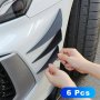 6PCS Racing Carbon Fiber Pattern Spoiler Kit Car Bumper Collision Protection Paint Rubber Decoration