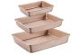 Deep Baking Pans Set Nonstick Rectangle Cake Pan Stackable Bakeware Set Of