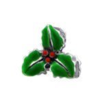 B26-C10514 - 925 Sterling Silver Christmas Holly European Charm Bead