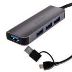 Connect 4-PORT USB 3.0 Hub With Type-c Adapter