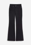 Flared Twill Trousers - Black