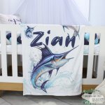 Fleece Blanket Blue Marlin Fish