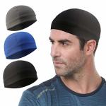 3 Pack Cooling Skull Cap Helmet Liner Sweat Wicking Cycling Running Hat For Men Women